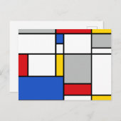 Retro Geometric Mondrian Style Color-Zusammensetzu Postkarte (Vorne/Hinten)
