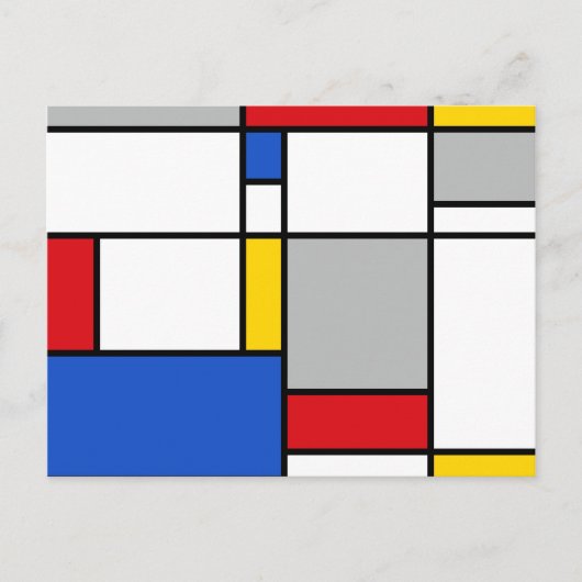 Retro Geometric Mondrian Style Color-Zusammensetzu Postkarte (Vorderseite)