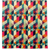 Retro Geometric Muster 3D Mitte Jahrhundert Modern Duschvorhang (Vorderseite)
