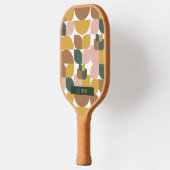 Retro Geometric Muster Brown Pickleball Schläger (Links)
