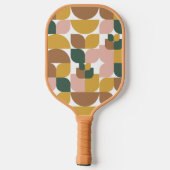 Retro Geometric Muster Brown Pickleball Schläger (Rückseite)