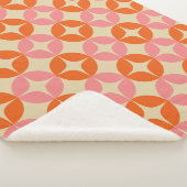 Retro Geometric Muster Rosa Orange Mitte Jahrhunde Sherpadecke (3/4)