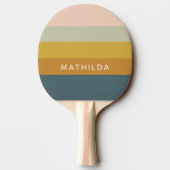 Retro Geometric Pastel Color Block Personalized Tischtennis Schläger (Rückseite)