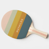 Retro Geometric Pastel Color Block Personalized Tischtennis Schläger (Seitenansicht)