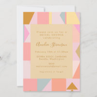 Retro Geometric Pastell Pink Gold Brautparty