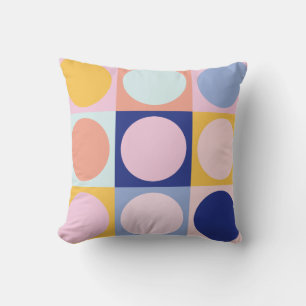 Retro Geometric Pastellfarbblock Pink Blau Kissen