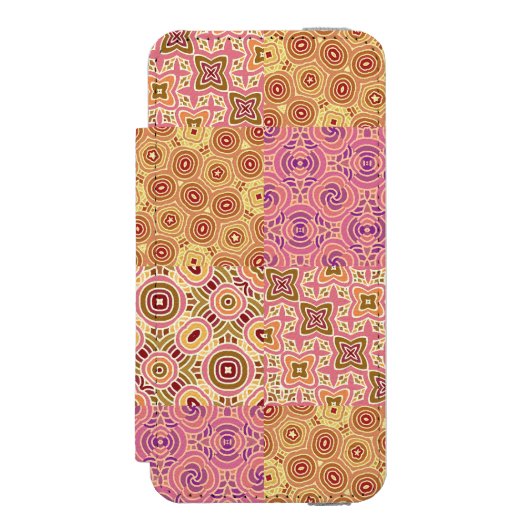 Retro Geometric Patchwork  Incipio iPhone Geldbeutel-Hülle (Folio Vorderseite)
