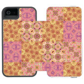 Retro Geometric Patchwork  Incipio iPhone Geldbeutel-Hülle (Folio Geöffnet)