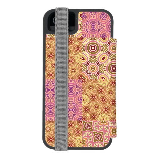 Retro Geometric Patchwork  Incipio iPhone Geldbeutel-Hülle (Folio Rückseite)