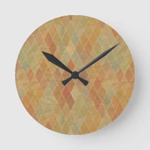Retro geometric pattern 2 runde wanduhr