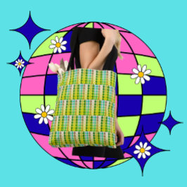 Retro Geometric Pattern Carryall Tasche