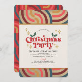 Retro Geometric Pattern Gold Weihnachtsgeschenk Pa Einladung (Vorne/Hinten)