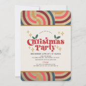 Retro Geometric Pattern Gold Weihnachtsgeschenk Pa Einladung (Vorderseite)