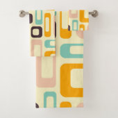 Retro geometric pattern in light beige background badhandtuch set (Insitu)