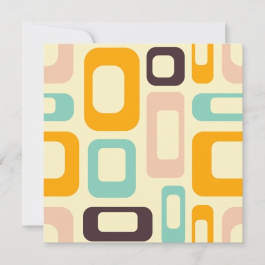 Retro geometric pattern in light beige background dankeskarte (Vorderseite)
