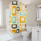 Retro geometric pattern in light beige background duschvorhang (Beispiel)