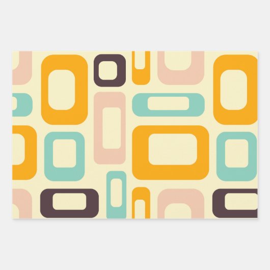 Retro geometric pattern in light beige background geschenkpapier set (Vorderseite 3)