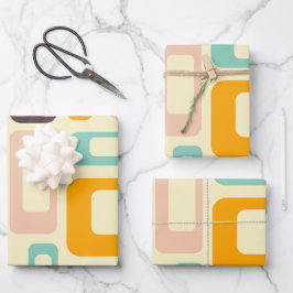 Retro geometric pattern in light beige background geschenkpapier set