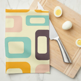 Retro geometric pattern in light beige background geschirrtuch