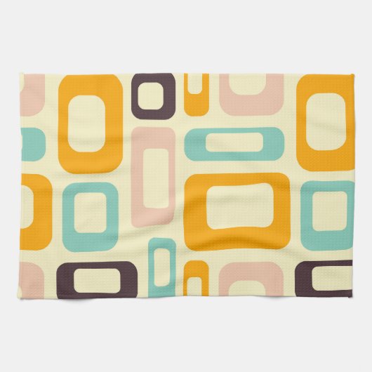 Retro geometric pattern in light beige background geschirrtuch (Horizontal)