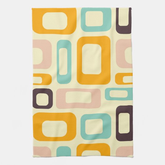 Retro geometric pattern in light beige background geschirrtuch (Vertikal)