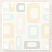 Retro geometric pattern in light beige background glasuntersetzer (Rückseite)