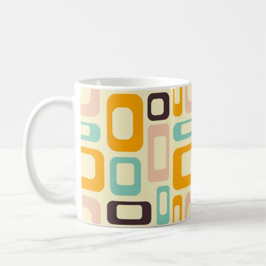 Retro geometric pattern in light beige background kaffeetasse (Links)
