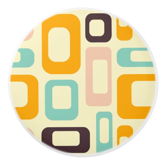 Retro geometric pattern in light beige background keramikknauf (Vorderseite)