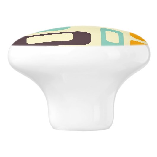 Retro geometric pattern in light beige background keramikknauf (Seitenansicht)