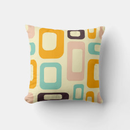 Retro geometric pattern in light beige background kissen