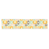 Retro geometric pattern in light beige background kurzer tischläufer (Horizontal)