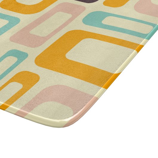 Retro geometric pattern in light beige background schneidebrett (Ecke)