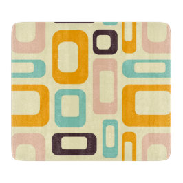Retro geometric pattern in light beige background schneidebrett