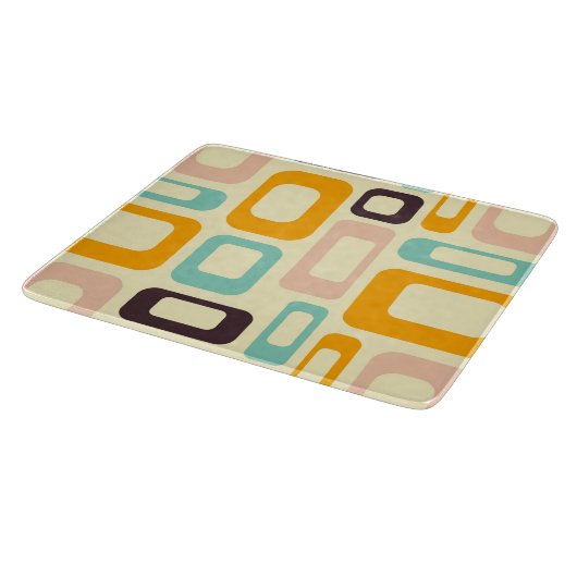 Retro geometric pattern in light beige background schneidebrett (Ecke)