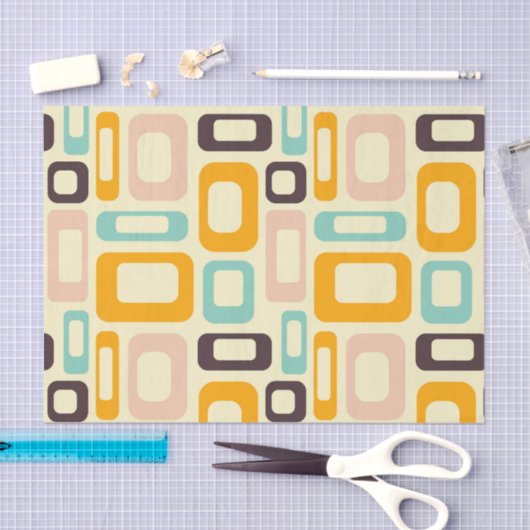 Retro geometric pattern in light beige background seidenpapier (Handwerk)
