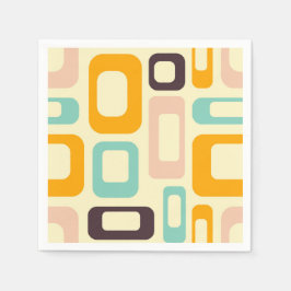 Retro geometric pattern in light beige background serviette