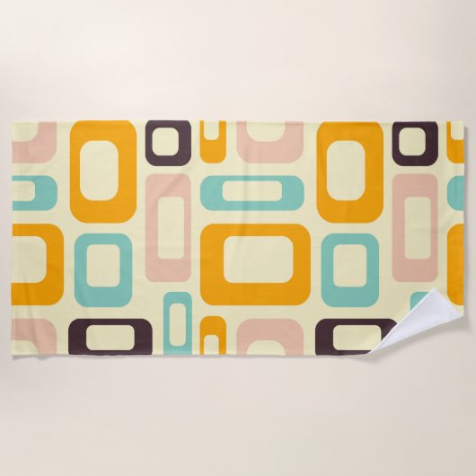 Retro geometric pattern in light beige background strandtuch (Vorderseite)