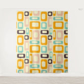 Retro geometric pattern in light beige background wandteppich (Vorderseite)