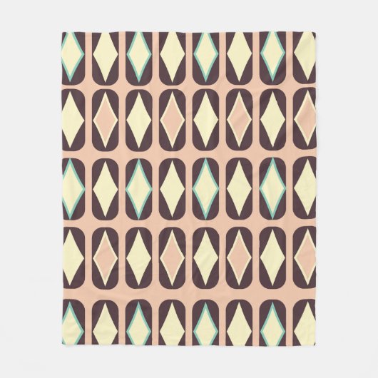 Retro geometric pattern with brown, yellow, blue fleecedecke (Vorderseite)