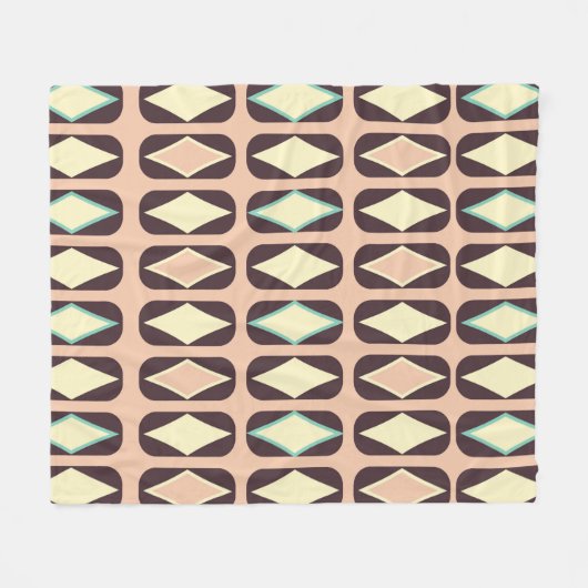 Retro geometric pattern with brown, yellow, blue fleecedecke (Vorderseite (Horizontal))