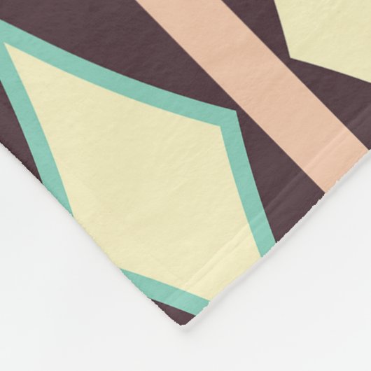 Retro geometric pattern with brown, yellow, blue fleecedecke (Ecke)