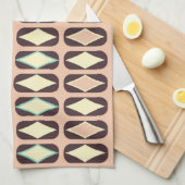 Retro geometric pattern with brown, yellow, blue geschirrtuch (Viertel Falte)
