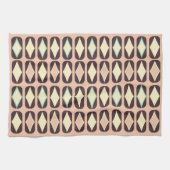 Retro geometric pattern with brown, yellow, blue geschirrtuch (Horizontal)