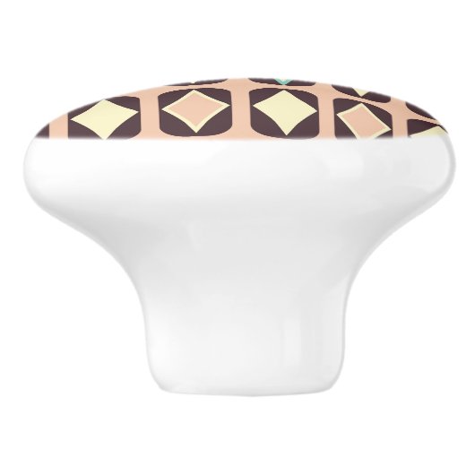 Retro geometric pattern with brown, yellow, blue keramikknauf (Seitenansicht)