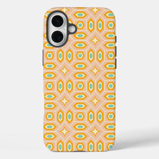 Retro geometric pattern with hexagons and stars Case-Mate iPhone hülle (Rückseite)