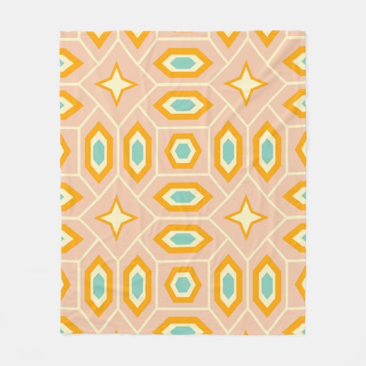 Retro geometric pattern with hexagons and stars fleecedecke (Vorderseite)