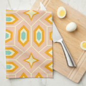 Retro geometric pattern with hexagons and stars geschirrtuch (Viertel Falte)