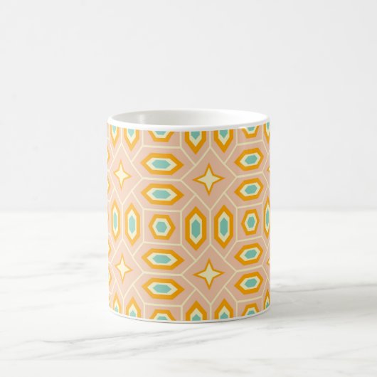 Retro geometric pattern with hexagons and stars kaffeetasse (Mittel)