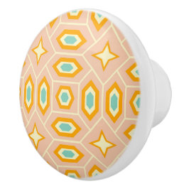 Retro geometric pattern with hexagons and stars keramikknauf