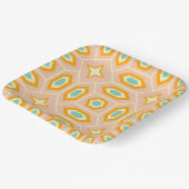 Retro geometric pattern with hexagons and stars pappteller (Gewinkelt)